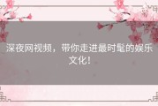 深夜网视频，带你走进最时髦的娱乐文化！