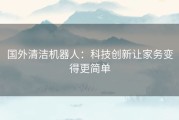 国外清洁机器人：科技创新让家务变得更简单