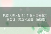 机器人四大标准：机器人自我感知、安全性、交互和通信、适应性