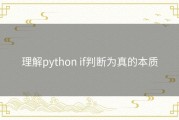 理解python if判断为真的本质