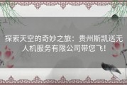 探索天空的奇妙之旅：贵州斯凯巡无人机服务有限公司带您飞！
