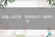 机器人钻孔视：将智能化引入建筑行业