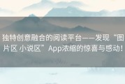 独特创意融合的阅读平台——发现“图片区 小说区”App浓缩的惊喜与感动！