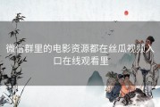 微信群里的电影资源都在丝瓜视频入口在线观看里