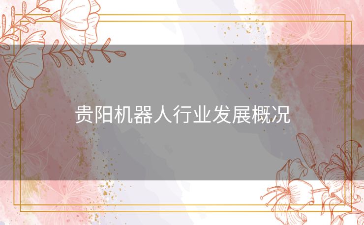 贵阳机器人行业发展概况