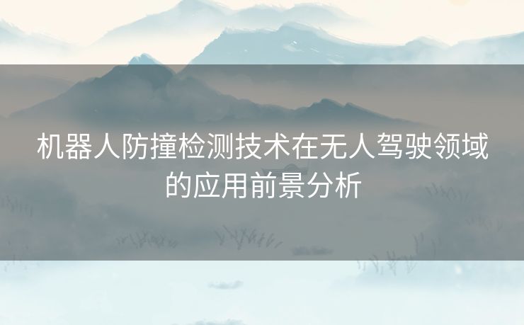 机器人防撞检测技术在无人驾驶领域的应用前景分析