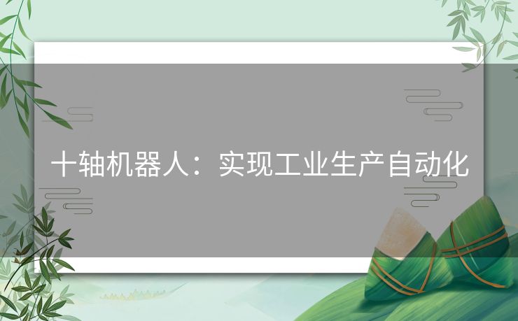 十轴机器人：实现工业生产自动化
