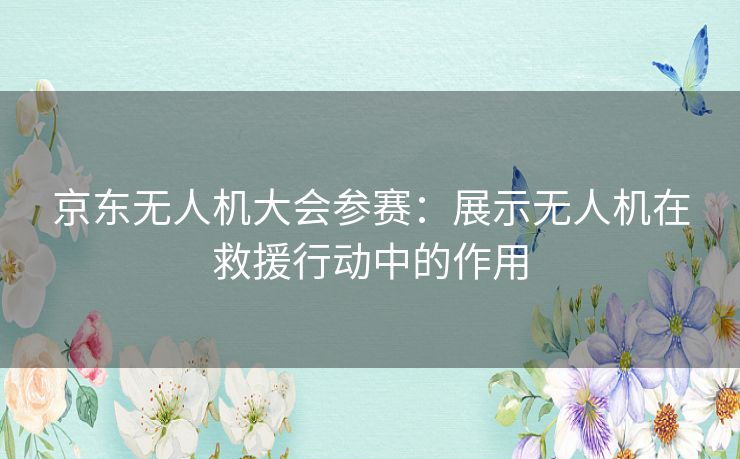 京东无人机大会参赛：展示无人机在救援行动中的作用