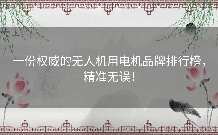 一份权威的无人机用电机品牌排行榜，精准无误！