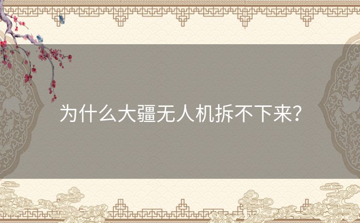 为什么大疆无人机拆不下来？