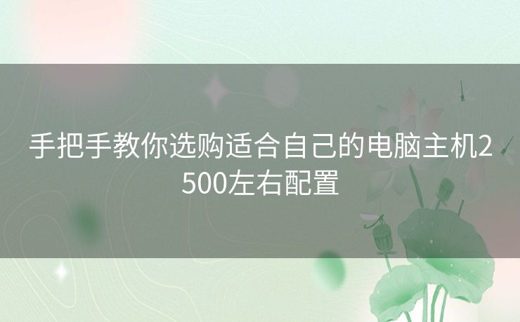 手把手教你选购适合自己的电脑主机2500左右配置