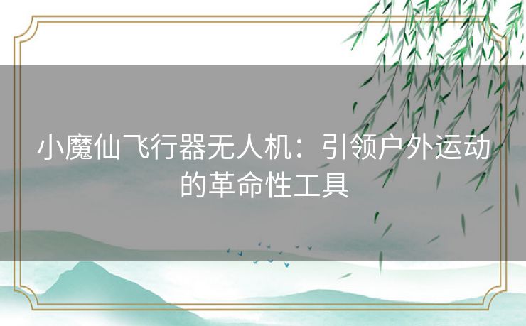 小魔仙飞行器无人机：引领户外运动的革命性工具