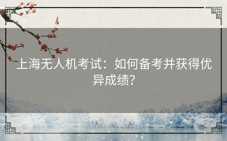 上海无人机考试：如何备考并获得优异成绩？