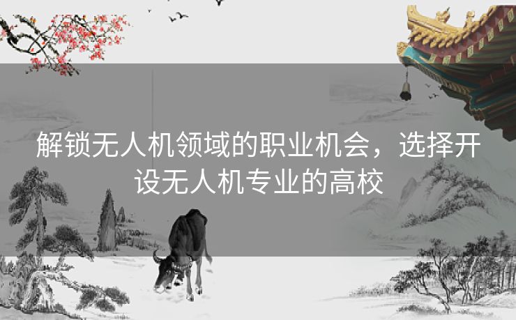 解锁无人机领域的职业机会，选择开设无人机专业的高校