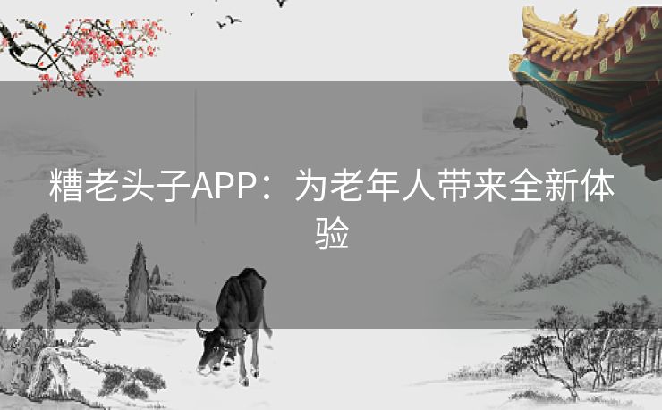 糟老头子APP：为老年人带来全新体验