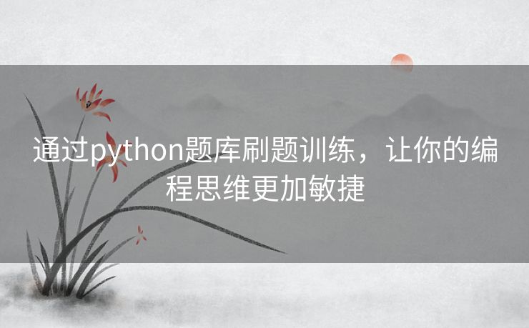 通过python题库刷题训练，让你的编程思维更加敏捷