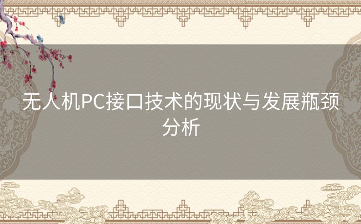 无人机PC接口技术的现状与发展瓶颈分析