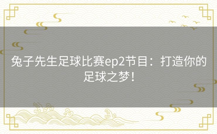 兔子先生足球比赛ep2节目：打造你的足球之梦！