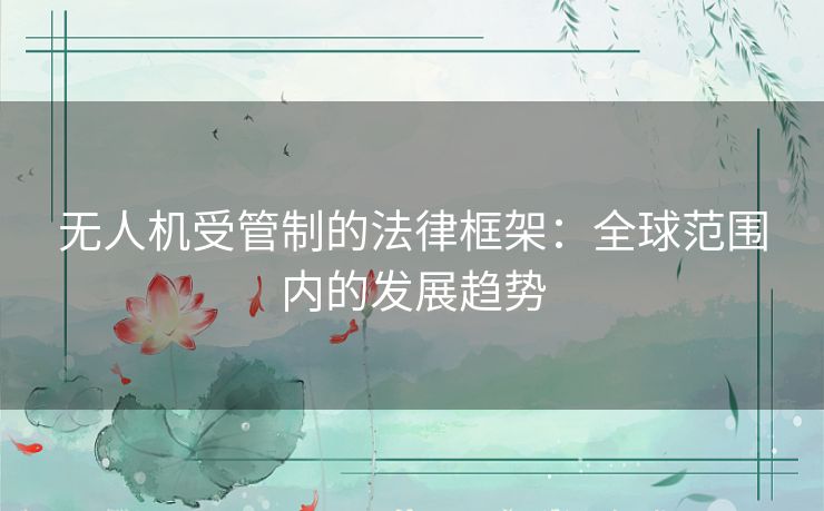 无人机受管制的法律框架：全球范围内的发展趋势