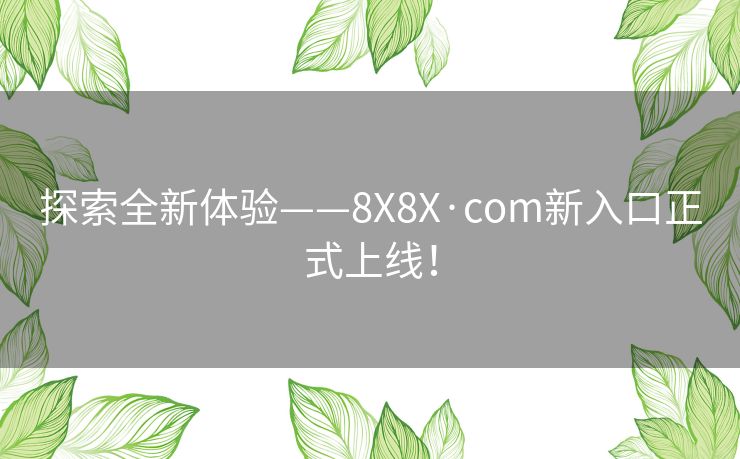 探索全新体验——8X8X·com新入口正式上线！