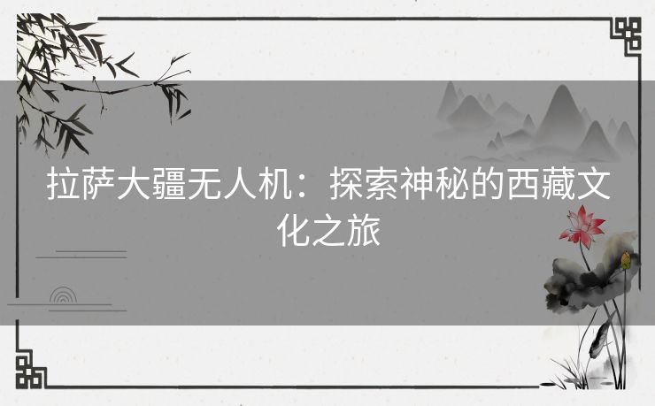 拉萨大疆无人机：探索神秘的西藏文化之旅