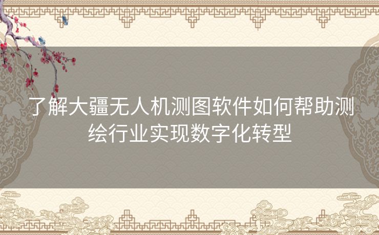 了解大疆无人机测图软件如何帮助测绘行业实现数字化转型