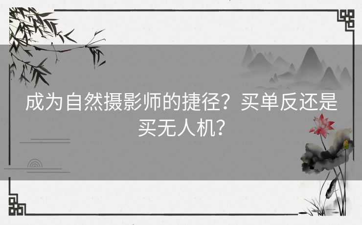 成为自然摄影师的捷径？买单反还是买无人机？