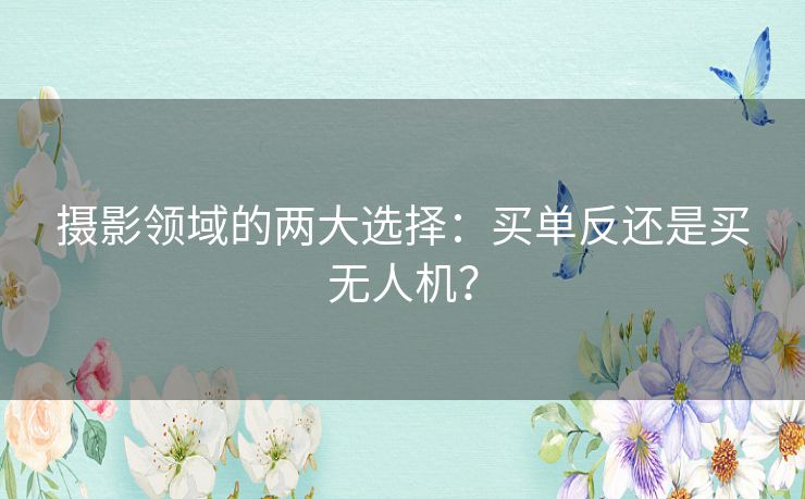 摄影领域的两大选择：买单反还是买无人机？