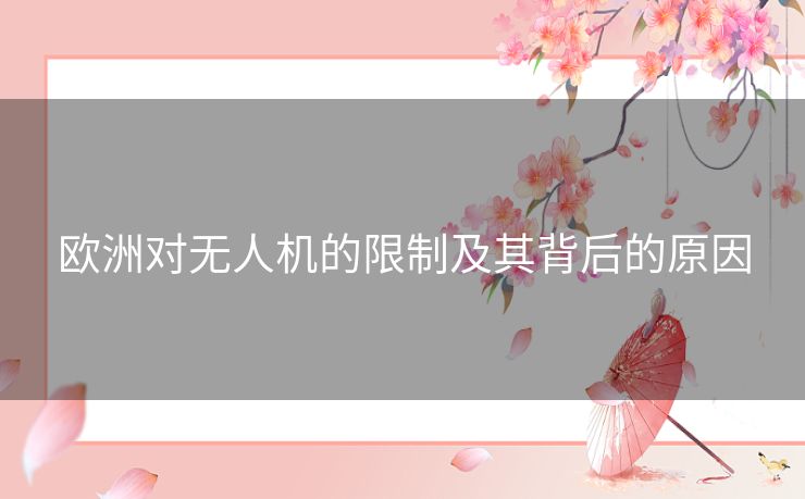 欧洲对无人机的限制及其背后的原因