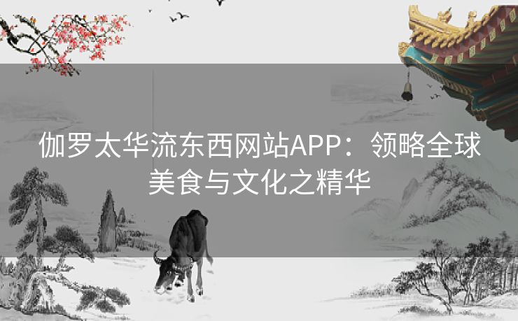 伽罗太华流东西网站APP：领略全球美食与文化之精华