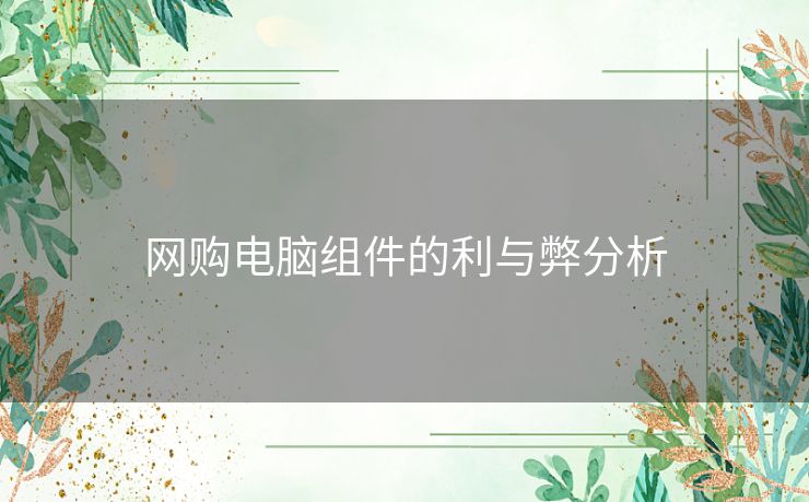 网购电脑组件的利与弊分析