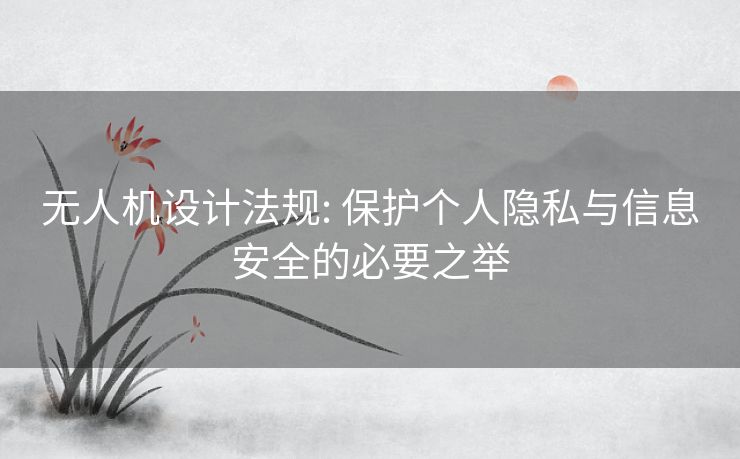 无人机设计法规: 保护个人隐私与信息安全的必要之举