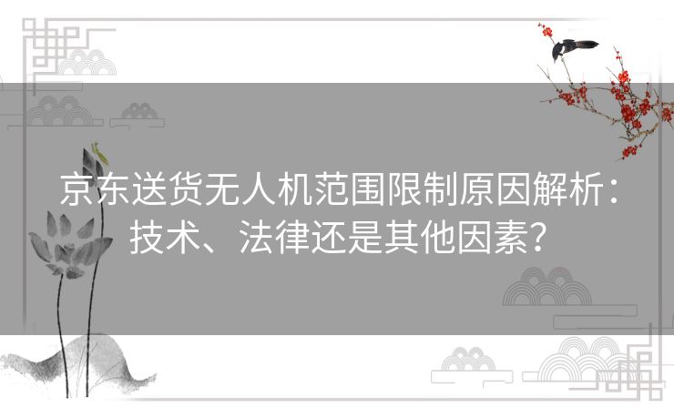 京东送货无人机范围限制原因解析：技术、法律还是其他因素？