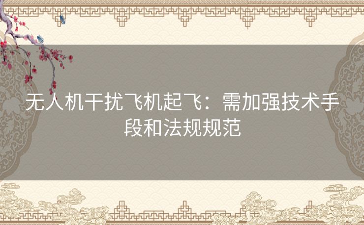 无人机干扰飞机起飞：需加强技术手段和法规规范