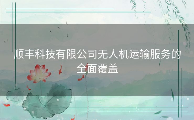顺丰科技有限公司无人机运输服务的全面覆盖