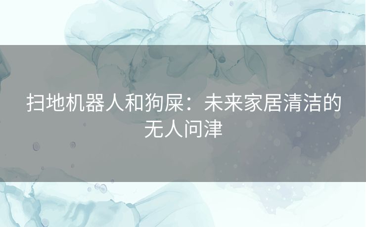 扫地机器人和狗屎：未来家居清洁的无人问津