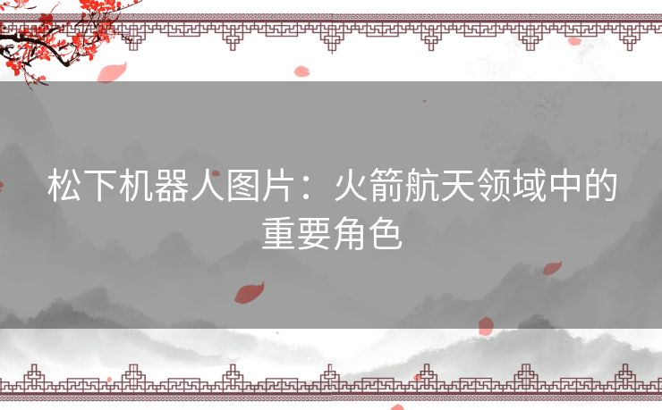 松下机器人图片：火箭航天领域中的重要角色