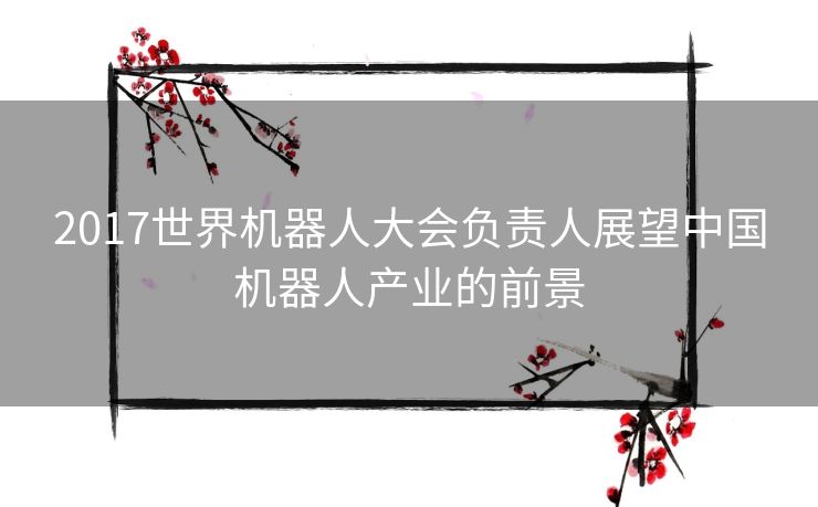 2017世界机器人大会负责人展望中国机器人产业的前景
