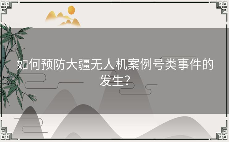 如何预防大疆无人机案例号类事件的发生？