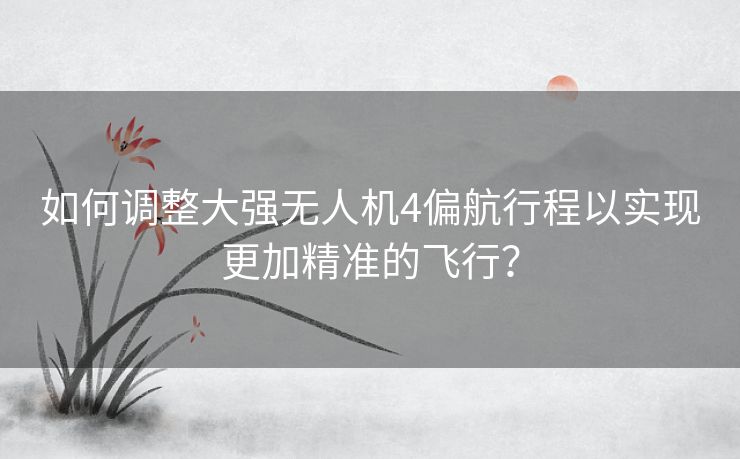 如何调整大强无人机4偏航行程以实现更加精准的飞行？