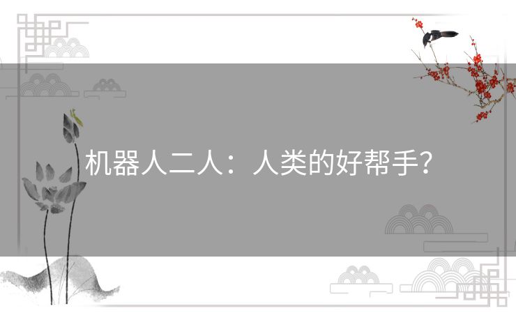 机器人二人：人类的好帮手？
