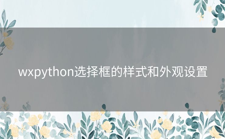 wxpython选择框的样式和外观设置
