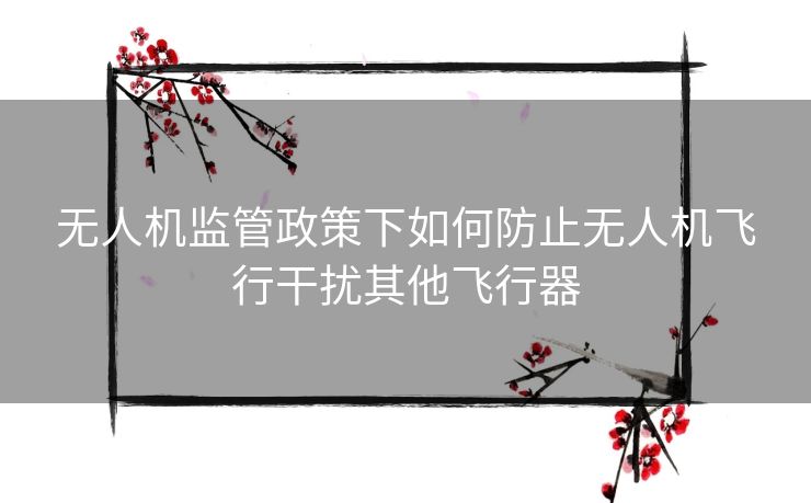 无人机监管政策下如何防止无人机飞行干扰其他飞行器