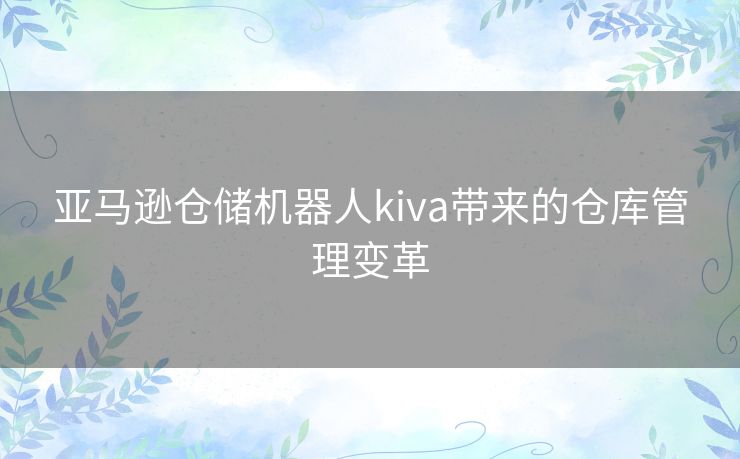 亚马逊仓储机器人kiva带来的仓库管理变革