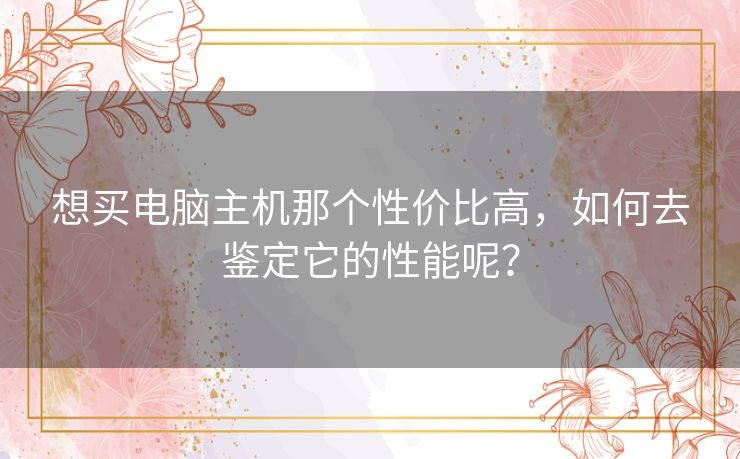 想买电脑主机那个性价比高，如何去鉴定它的性能呢？