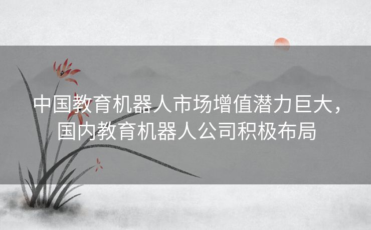 中国教育机器人市场增值潜力巨大，国内教育机器人公司积极布局