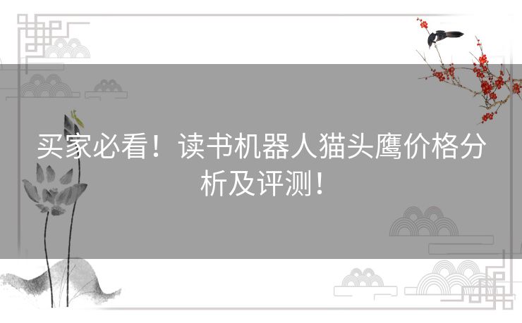 买家必看！读书机器人猫头鹰价格分析及评测！