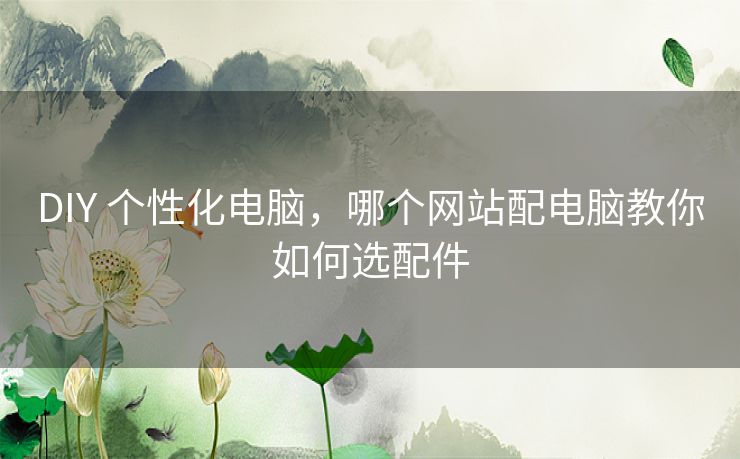 DIY 个性化电脑，哪个网站配电脑教你如何选配件