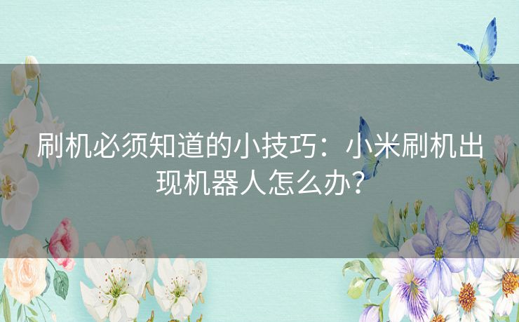 刷机必须知道的小技巧：小米刷机出现机器人怎么办？