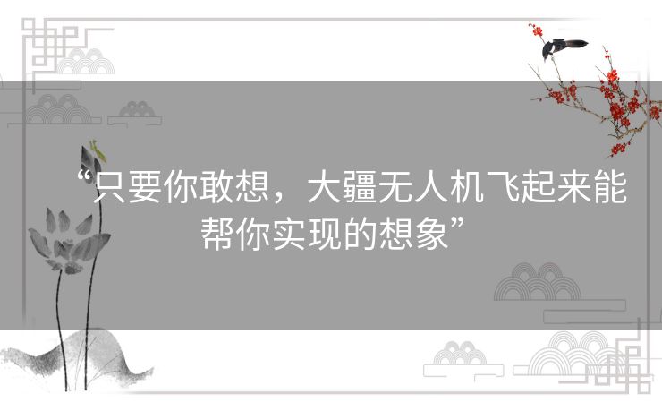 “只要你敢想，大疆无人机飞起来能帮你实现的想象”